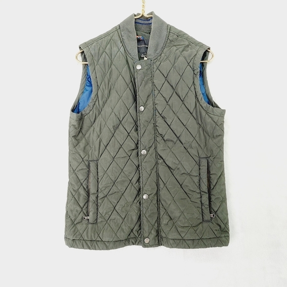 Banana Republic Jackets & Blazers - Banana Republic Olive Green Quilted Snap Side Zip Pockets Puffer Vest  P3703